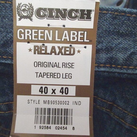 Cinch Western Denim Jeans Mens 40x40 Green Label Relaxed Fit MB90530002 NWT - Picture 10 of 10